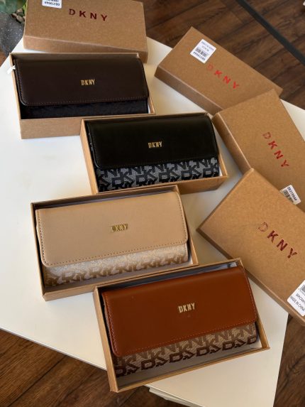 محفظة نسائية DKNY أنيقة مع علبة فاخرة – عدة ألوان
